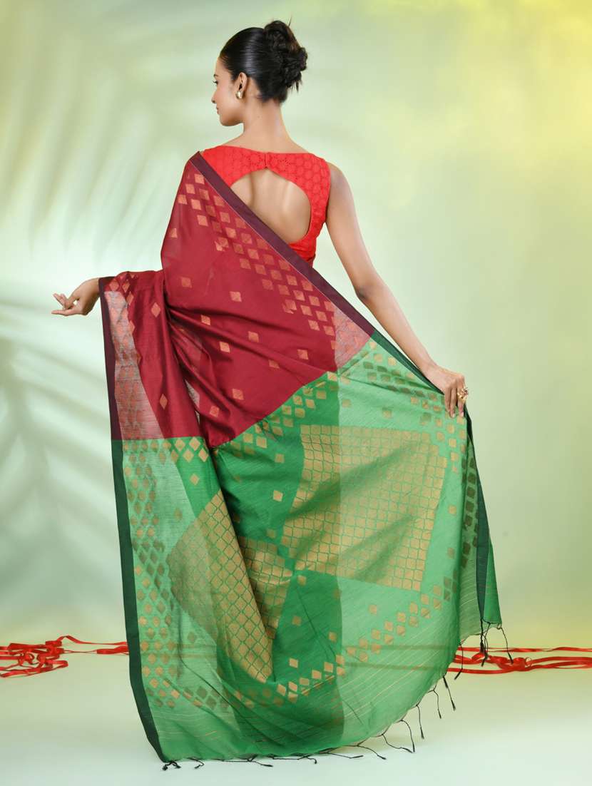 women self design zari weave handloom saree with blouse - 21839491 -  Standard Image - 3