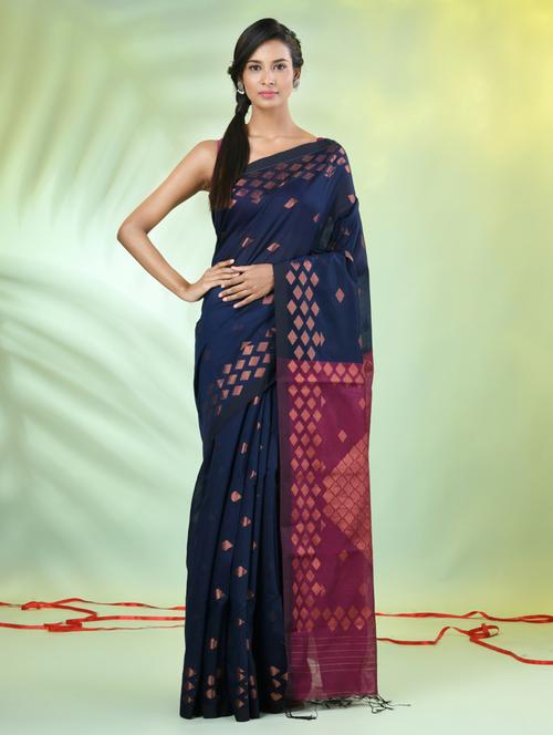 women self design zari weave handloom saree with blouse - 21839492 -  Standard Image - 0