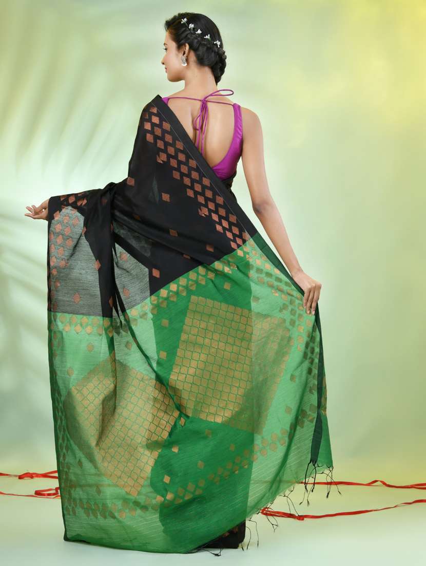 women self design zari weave handloom saree with blouse - 21839494 -  Standard Image - 3