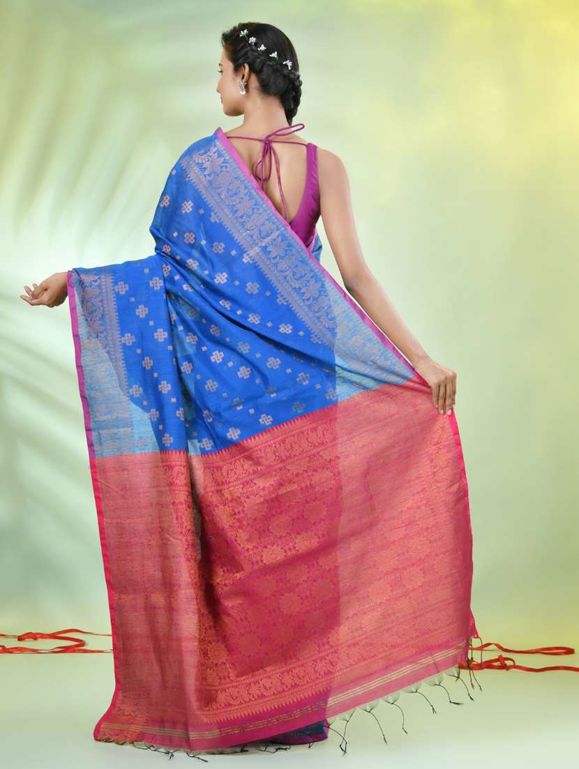women self design zari weave handloom saree with blouse - 21839498 -  Standard Image - 3