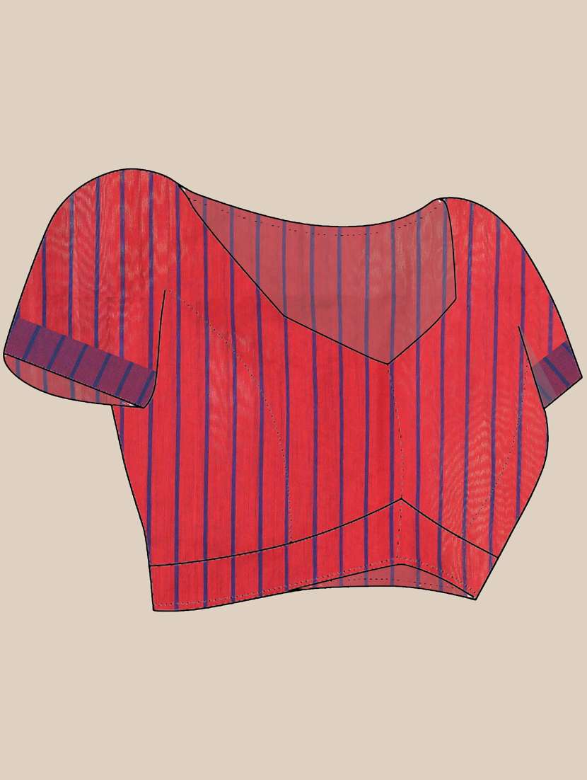 women blue handloom saree with blouse - 21839509 -  Standard Image - 5