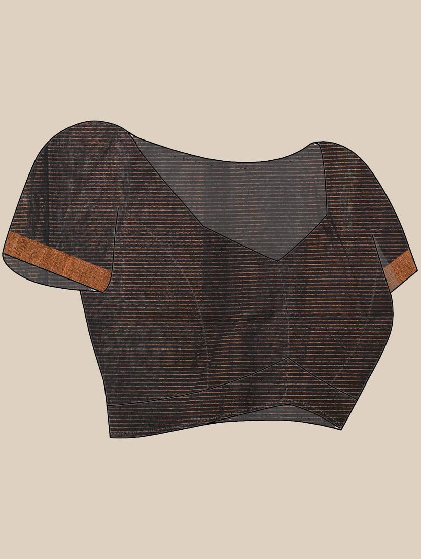 women black handloom saree with blouse - 21839514 - Standard Image - 5