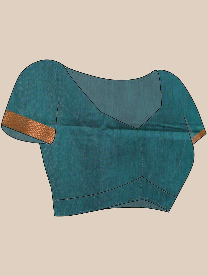 women solid with zari bordered saree with blouse - 21839515 -  Standard Image - 5