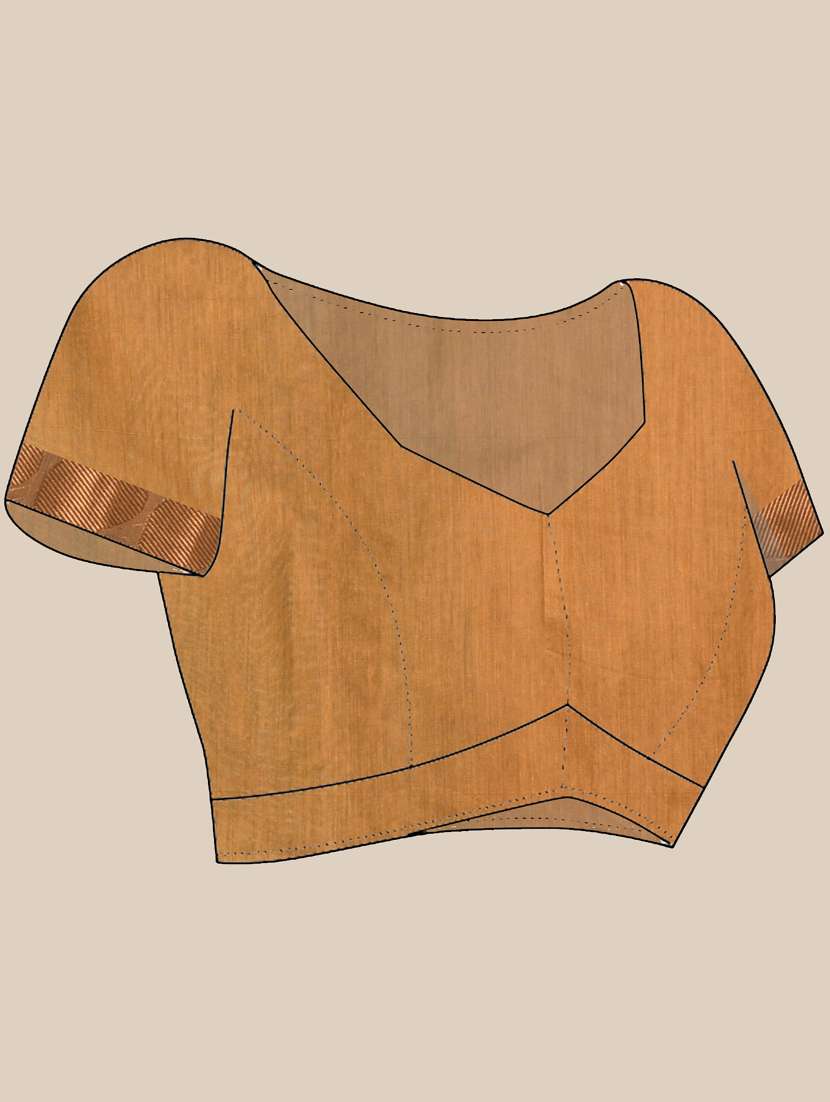 women solid with zari bordered saree with blouse - 21839519 -  Standard Image - 5