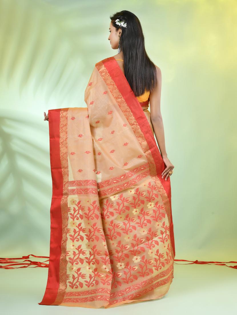 women beige tussar silk saree - 21839523 - Standard Image - 3