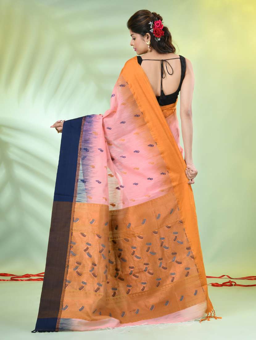 women self design handloom saree with blouse - 21839528 -  Standard Image - 3