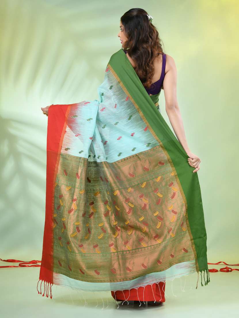 women self design handloom saree with blouse - 21839534 -  Standard Image - 3