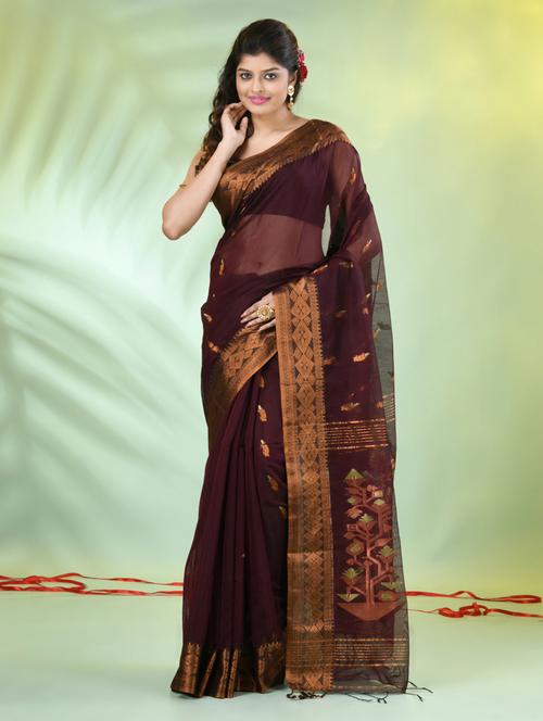 women self design handloom saree with blouse - 21839553 -  Standard Image - 0