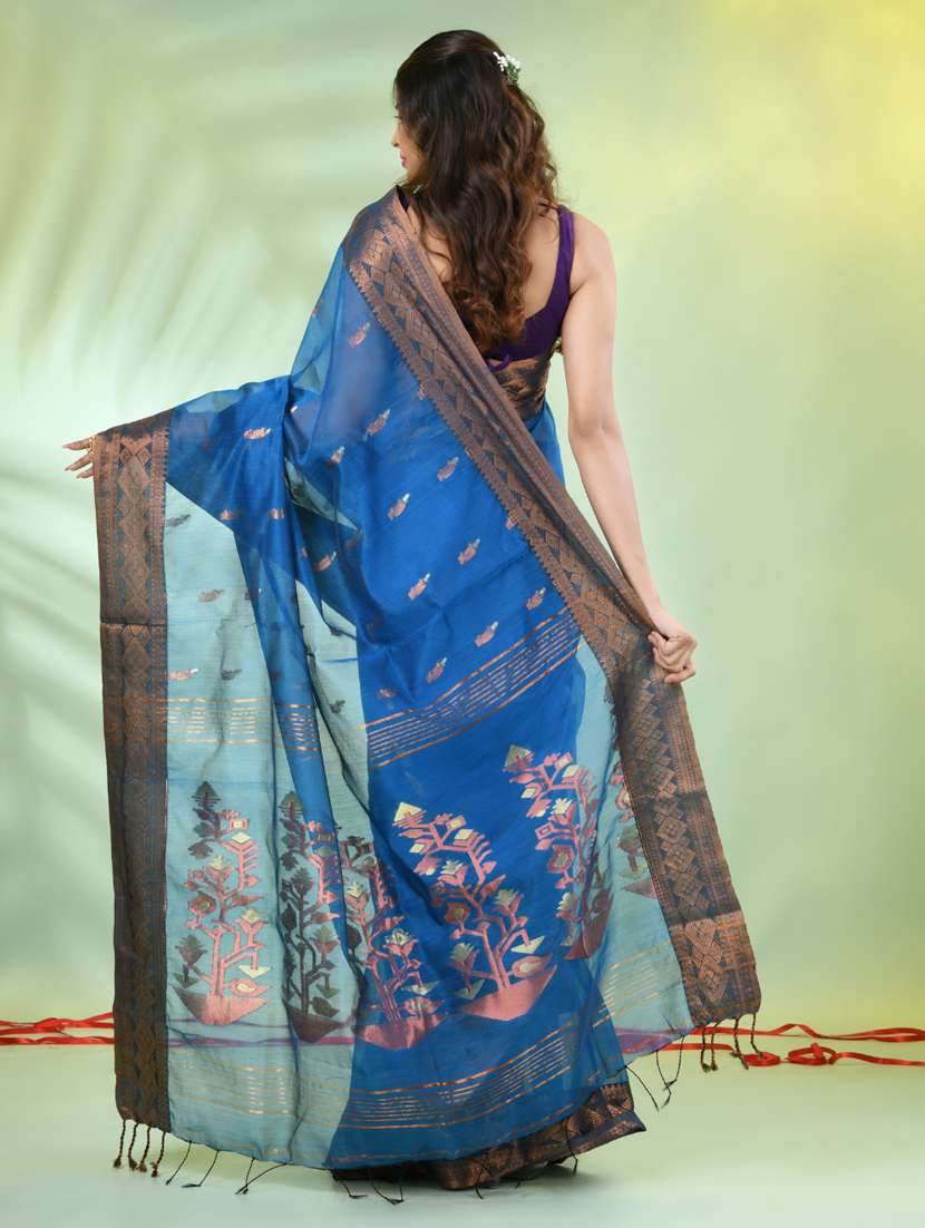 women self design handloom saree with blouse - 21839554 -  Standard Image - 3