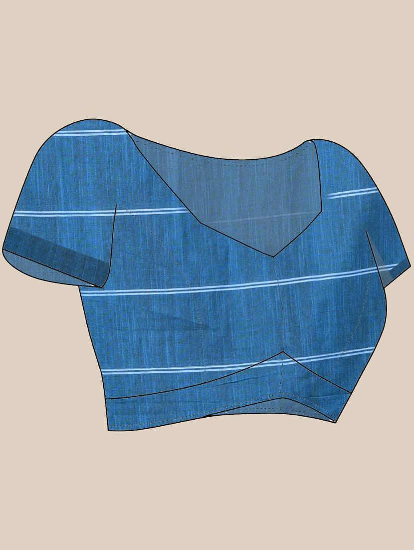 women checkered handloom saree with blouse - 21839570 - Standard Image - 5