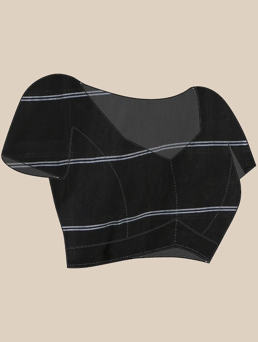 women checkered handloom saree with blouse - 21839573 - Standard Image - 5
