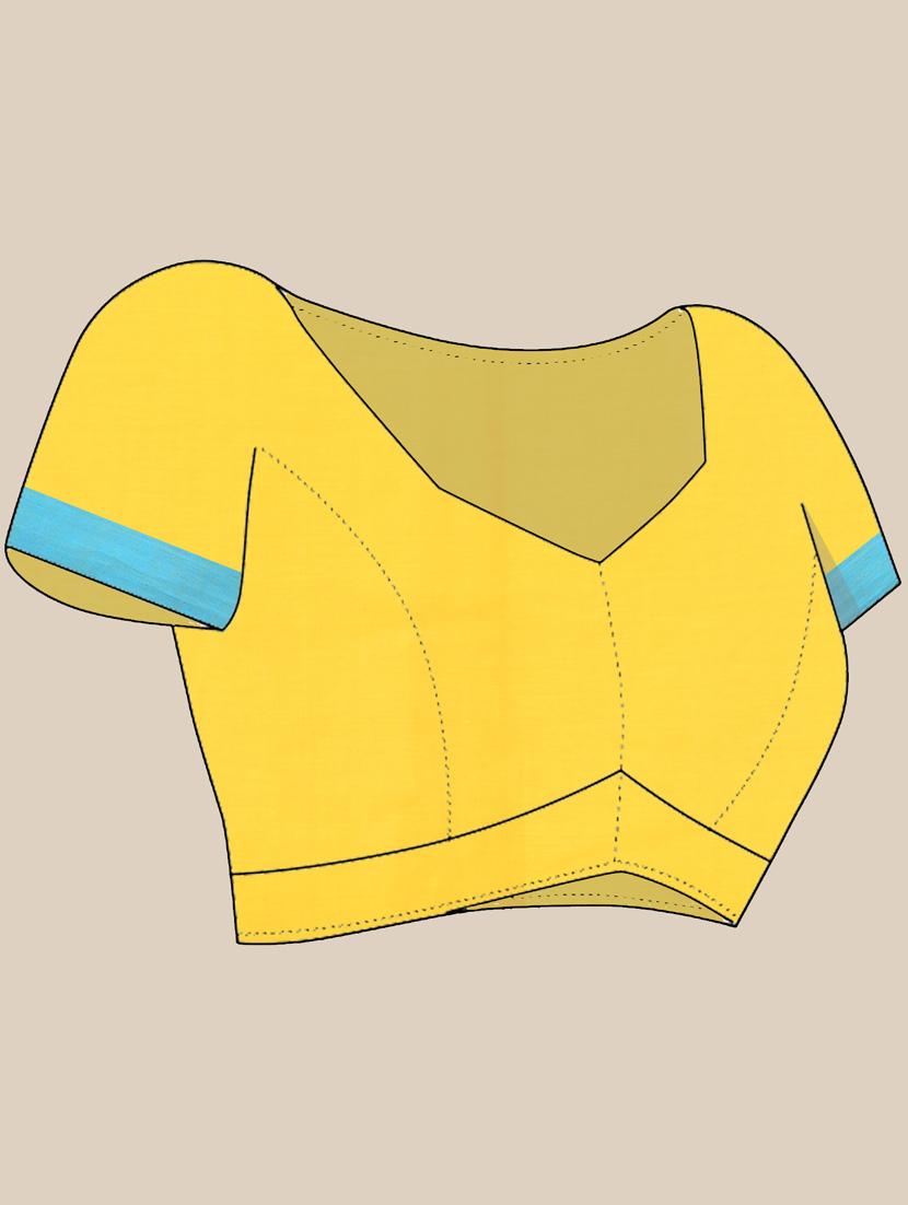 women yellow handloom saree with blouse - 21839574 - Standard Image - 5