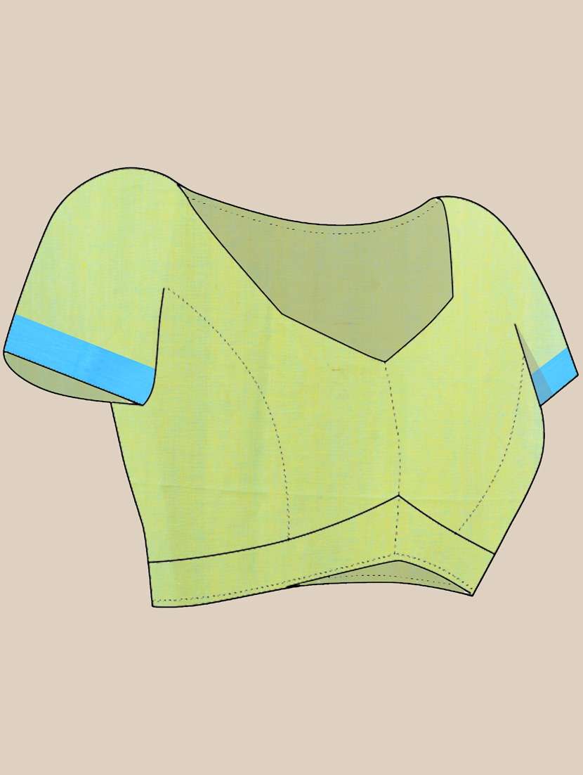 women lime handloom saree with blouse - 21839577 -  Standard Image - 5