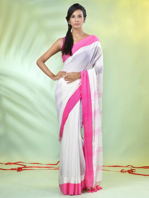 women white handloom saree with blouse - 21839578 -  Standard Image - 0