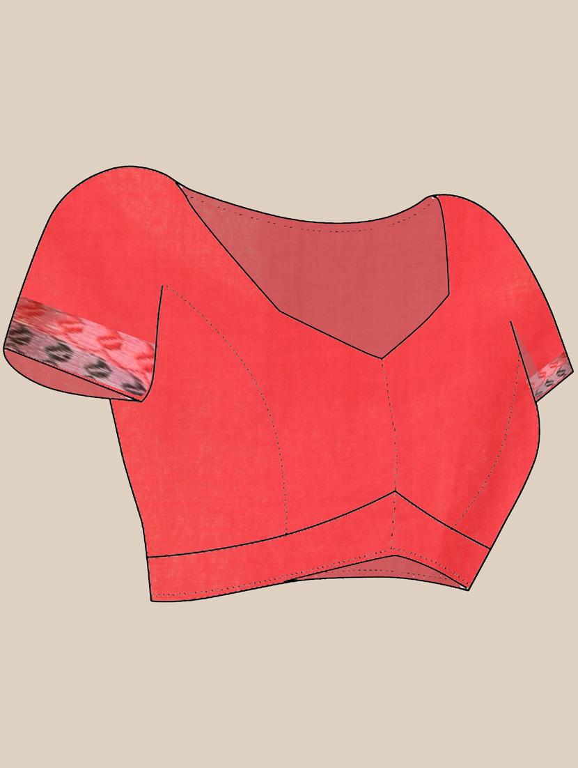 women red handloom saree with blouse - 21839579 - Standard Image - 5