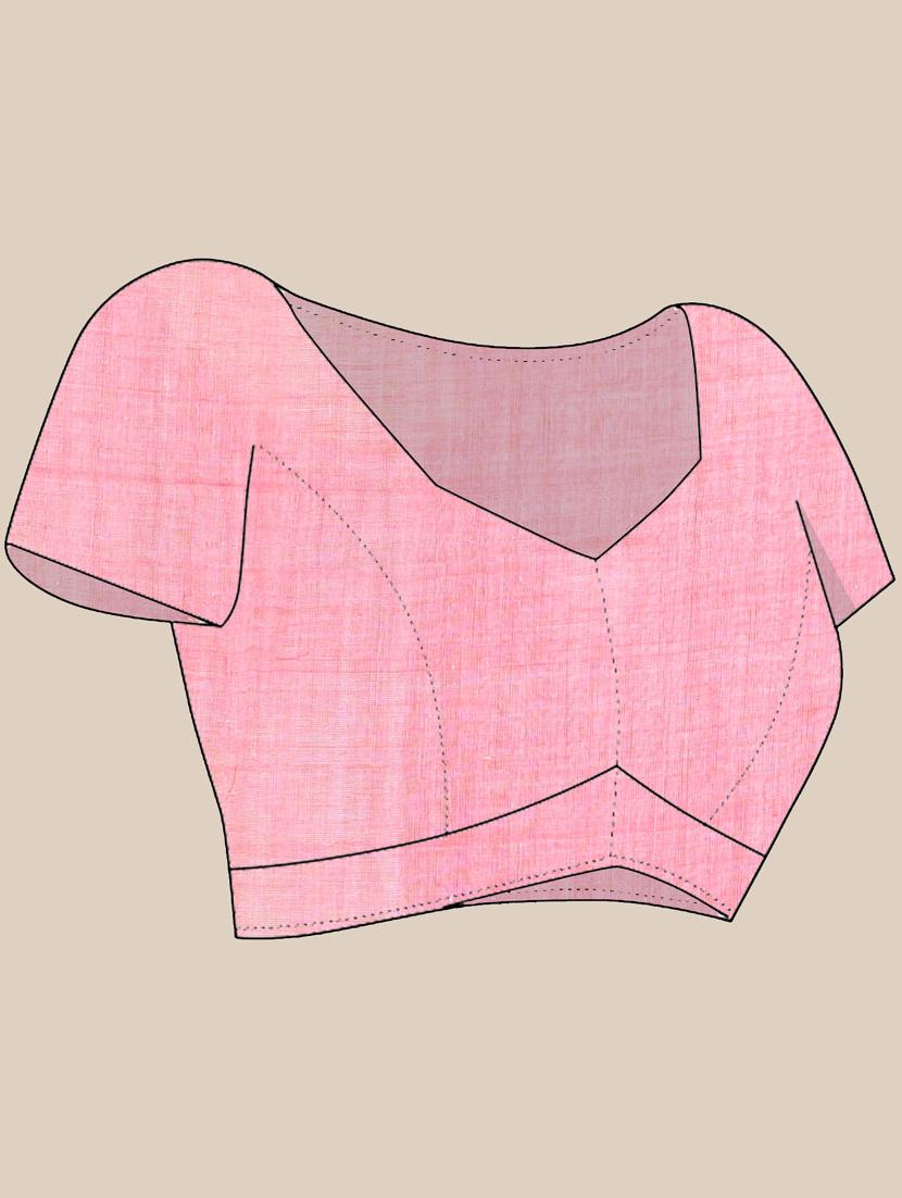 women pink handloom saree with blouse - 21839581 - Standard Image - 5