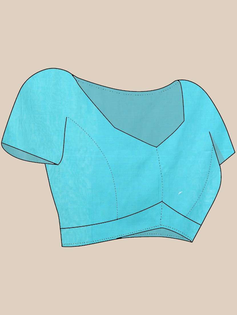 women light blue embroidered saree with blouse - 21839585 -  Standard Image - 5