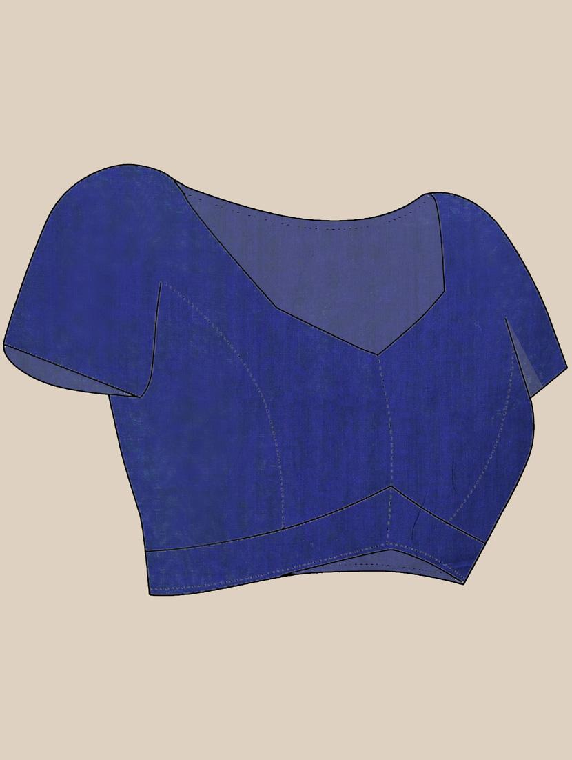 women blue embroidered saree with blouse - 21839591 - Standard Image - 5