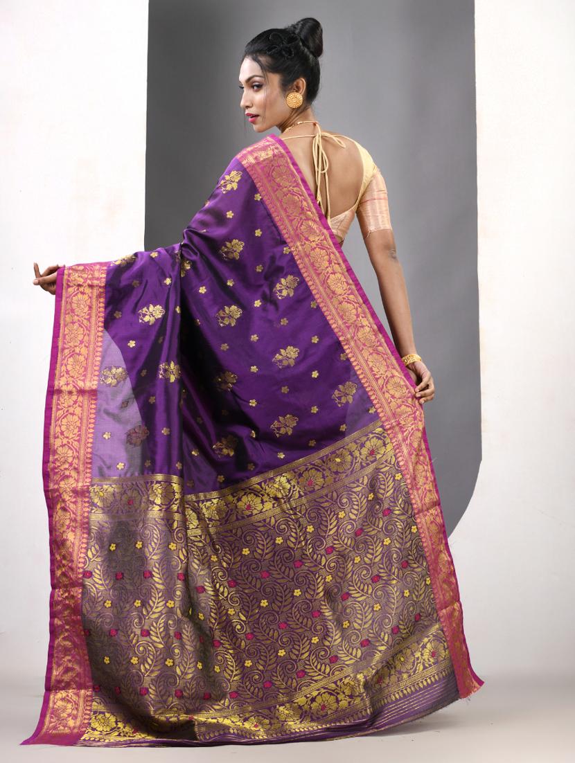 women self design bordered saree with blouse - 21839599 - Standard Image - 3