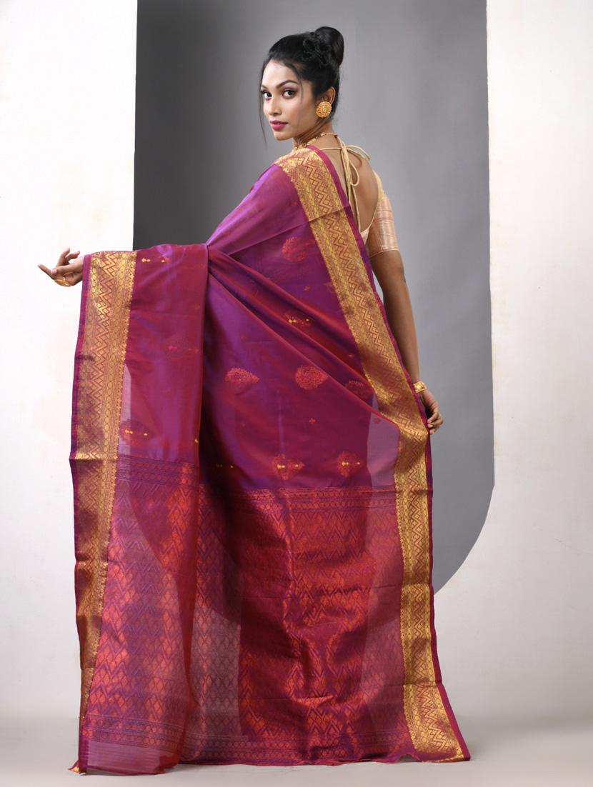 women self design bordered saree with blouse - 21839614 - Standard Image - 3