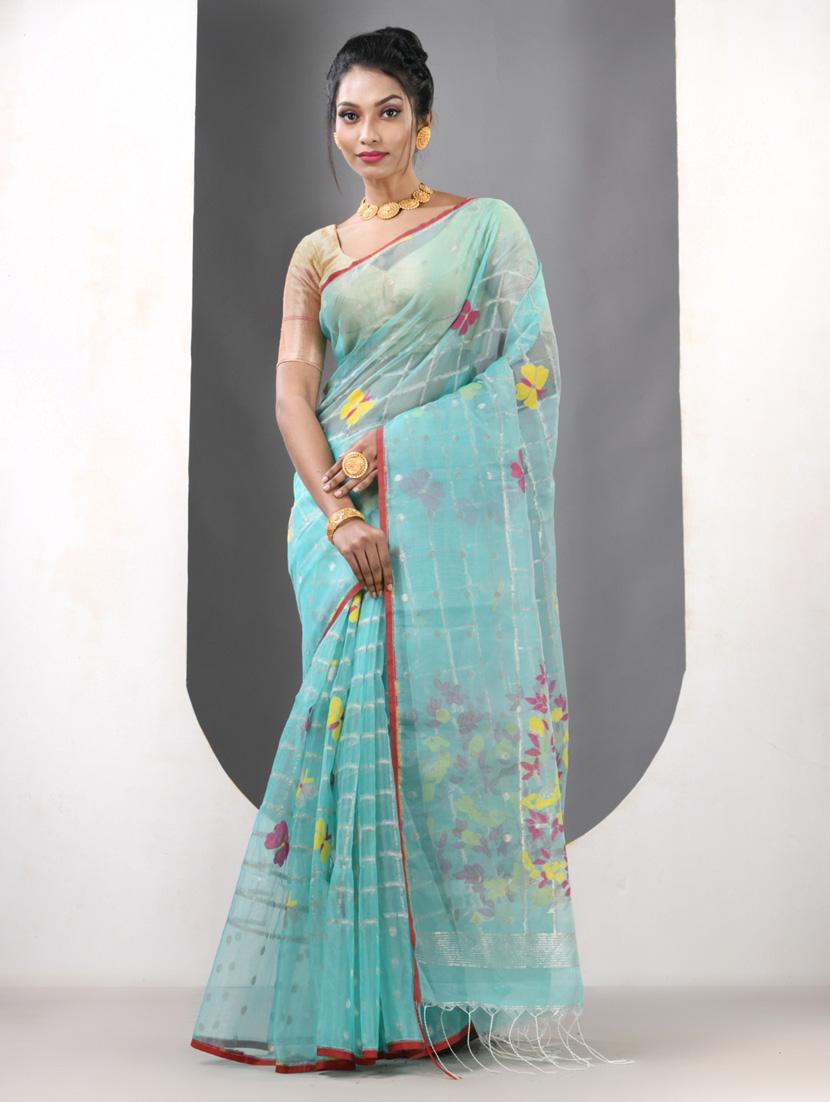 women self design handloom saree with blouse - 21839628 - Zoom Image - 0