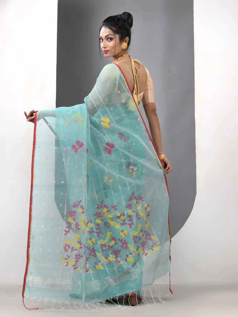 women self design handloom saree with blouse - 21839628 - Standard Image - 3