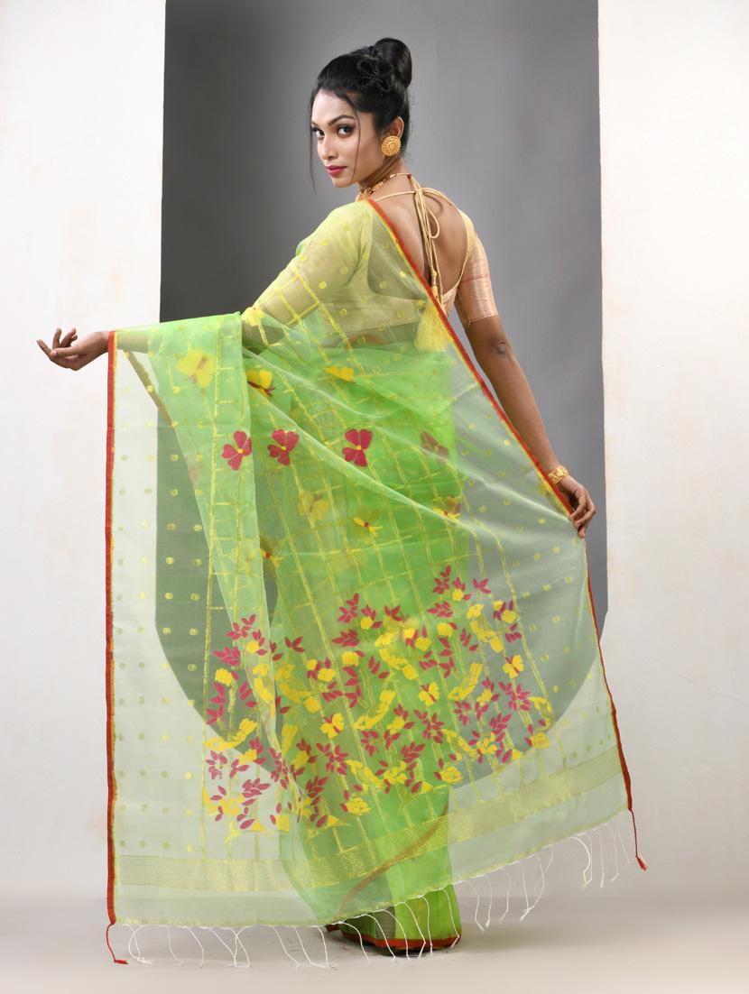 women self design handloom saree with blouse - 21839630 - Standard Image - 3