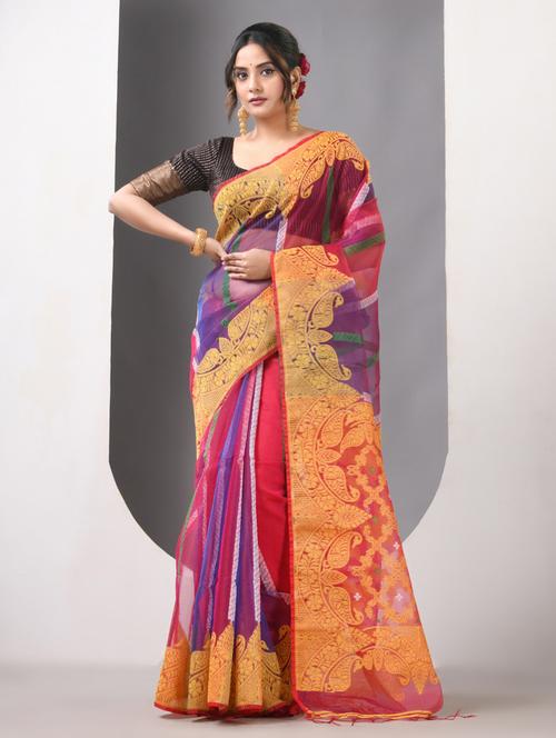 women self design handloom saree with blouse - 21839635 -  Standard Image - 0