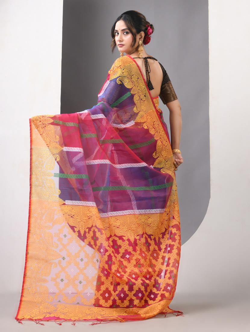 women self design handloom saree with blouse - 21839635 - Standard Image - 3
