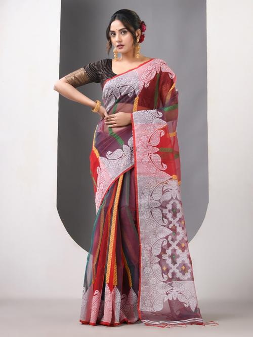 women self design handloom saree with blouse - 21839636 - Standard Image - 0