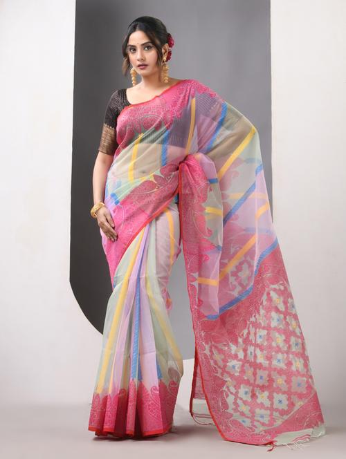 women self design handloom saree with blouse - 21839637 -  Standard Image - 0
