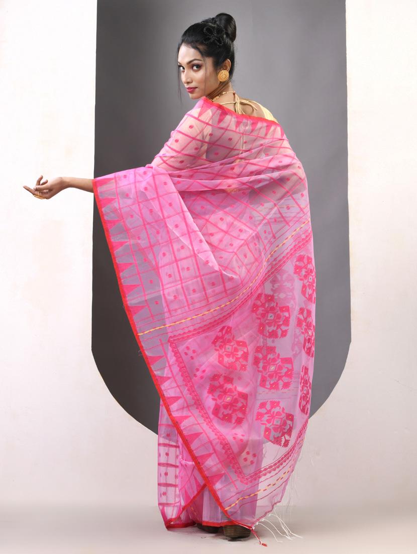 women self design handloom saree with blouse - 21839641 - Standard Image - 3