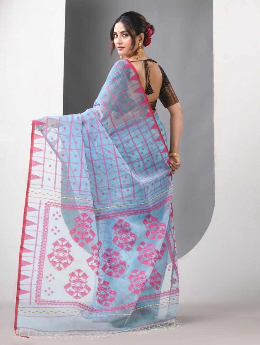 women self design handloom saree with blouse - 21839642 - Standard Image - 3