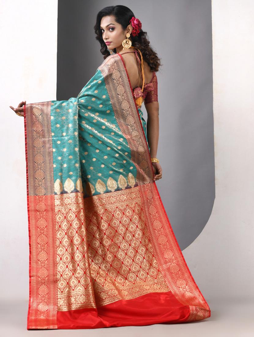 women self design banarasi saree with blouse - 21839673 - Standard Image - 3