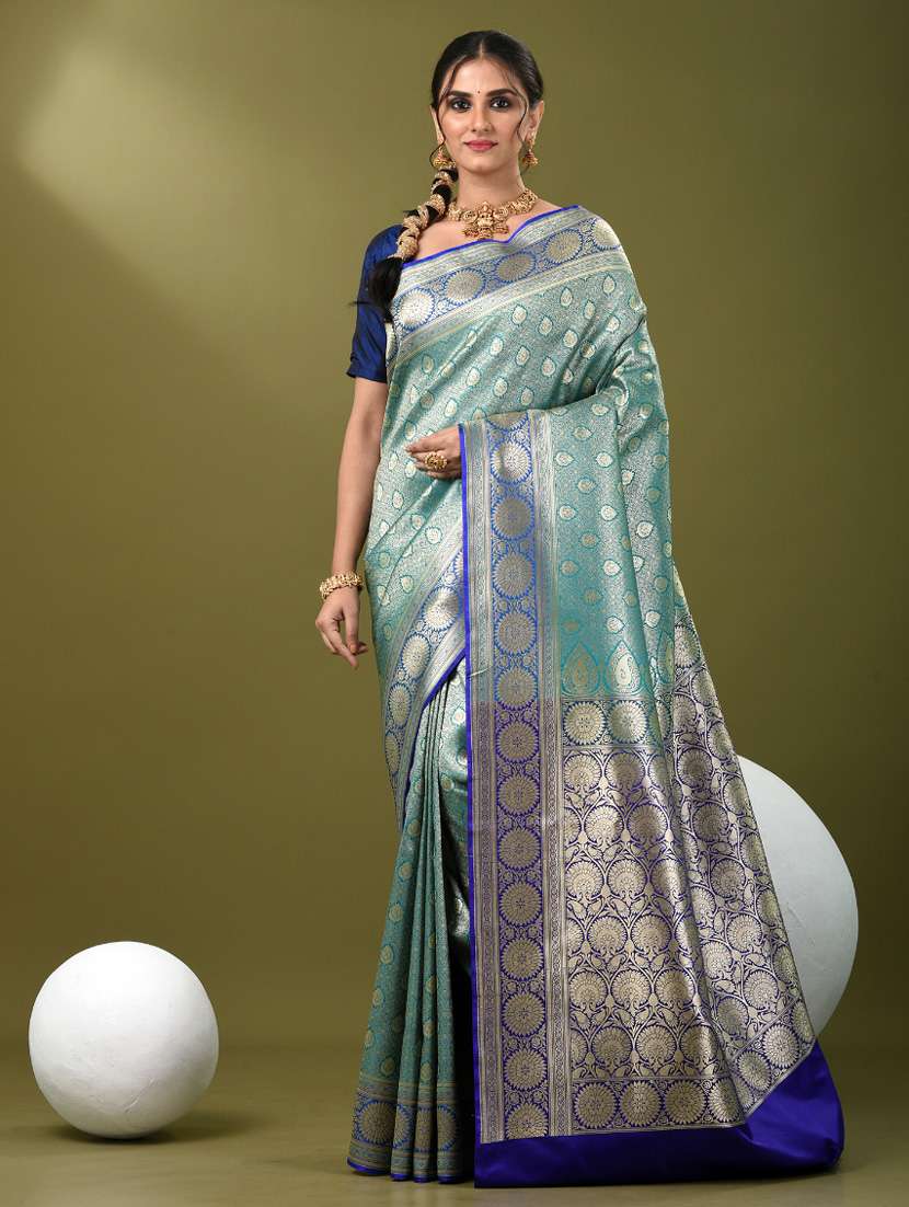 women self design banarasi saree with blouse