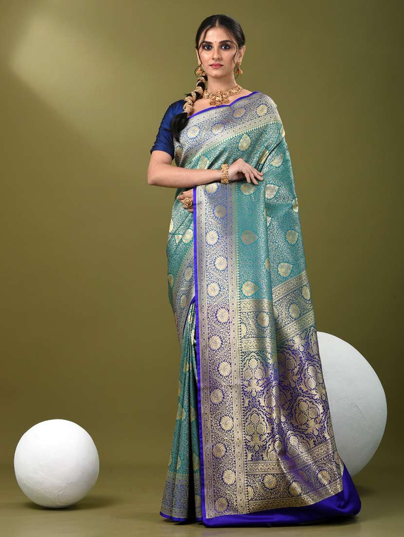 women self design banarasi saree with blouse