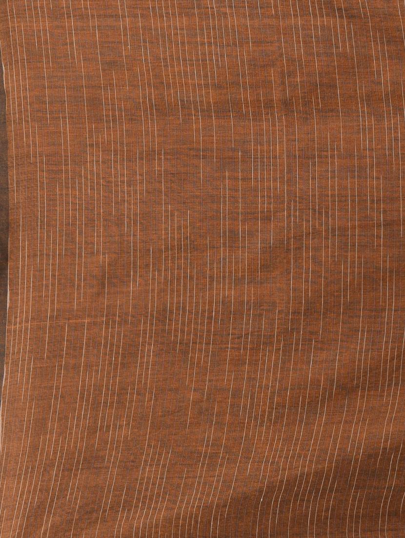 women brown handloom saree with blouse - 21839782 - Standard Image - 5
