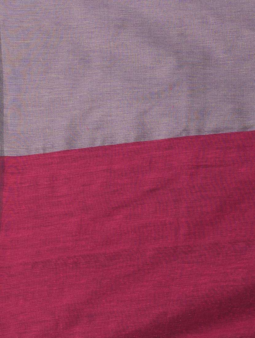 women solid handloom saree with blouse - 21839813 -  Standard Image - 5