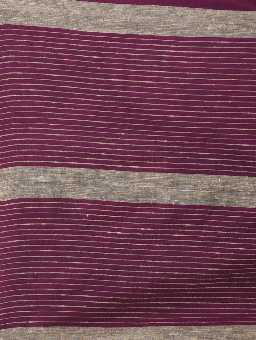 women striped handloom saree with blouse - 21839838 - Standard Image - 5