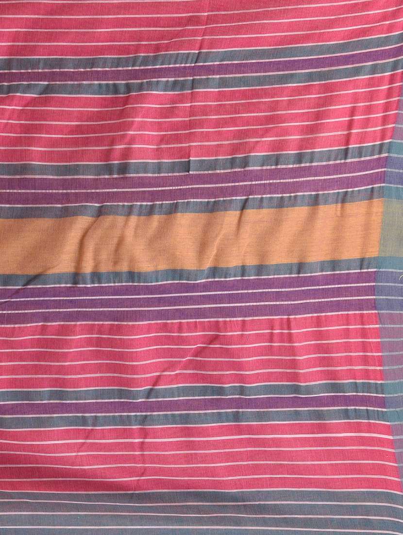 women striped handloom saree with blouse - 21839844 -  Standard Image - 5