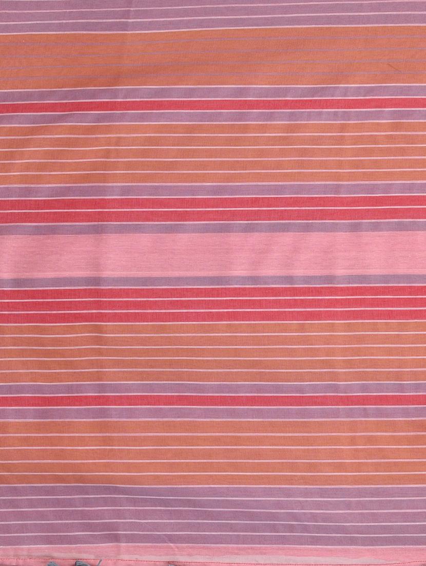 women striped handloom saree with blouse - 21839845 - Standard Image - 5