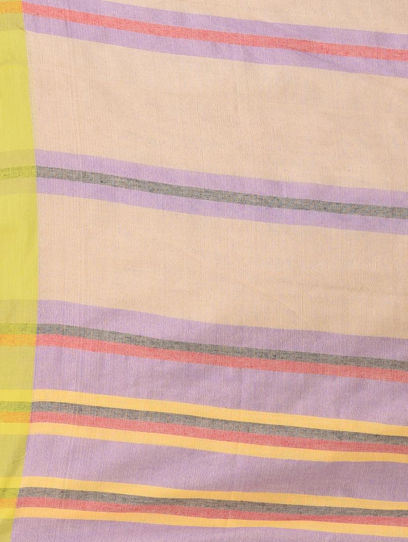 women striped handloom saree with blouse - 21839850 - Standard Image - 5