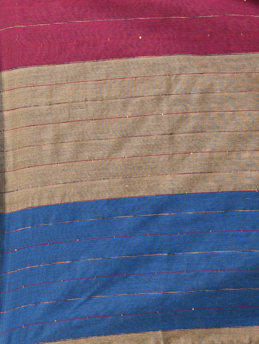 women striped handloom saree with blouse - 21839852 - Standard Image - 5
