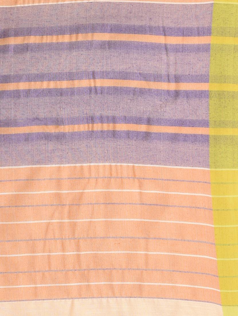 women striped handloom saree with blouse - 21839869 - Standard Image - 5