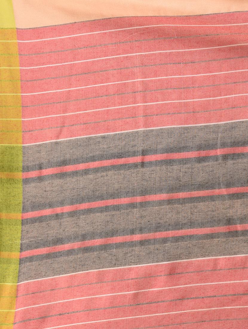 women striped handloom saree with blouse - 21839870 - Standard Image - 5