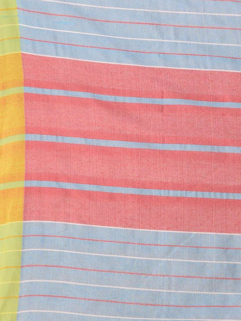 women striped handloom saree with blouse - 21839873 -  Standard Image - 5