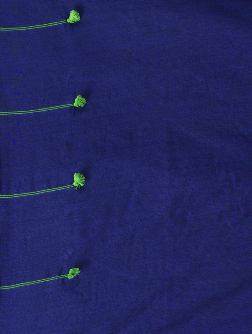 women blue handloom saree with blouse - 21839882 - Standard Image - 5