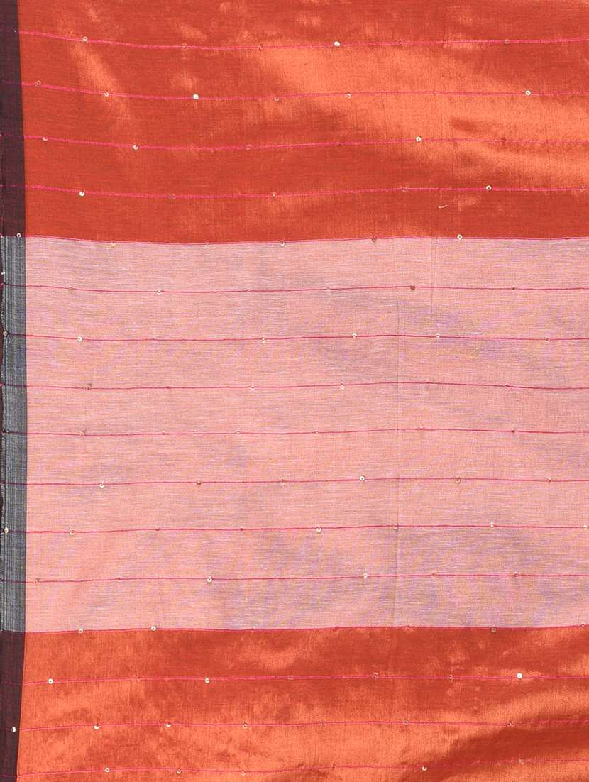 women peach handloom saree with blouse - 21839886 -  Standard Image - 5