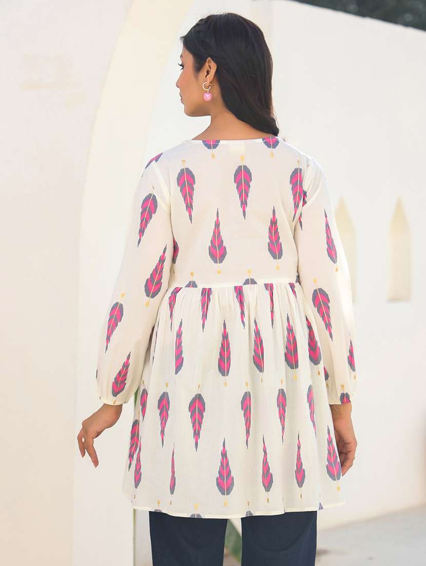 women off white printed long sleeve maternity wear - 21839891 -  Standard Image - 3