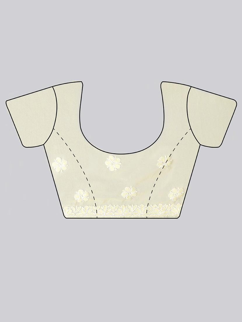 women yellow chikankari work saree with blouse - 21840111 - Standard Image - 5